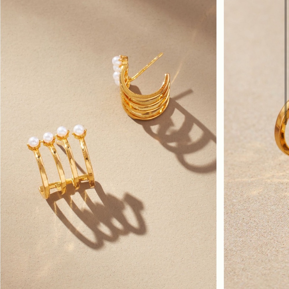 Anthropologie Curved Huggie Earrings, NWT!